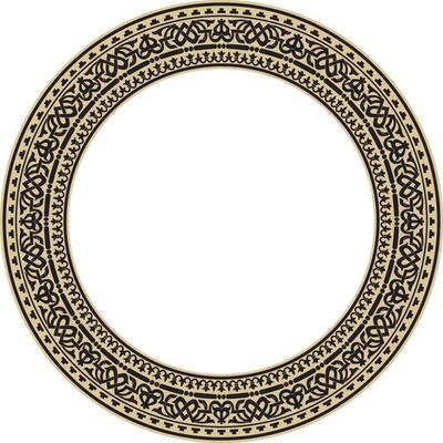round gold and black seamless classic byzantine ornament. Infinite circle, border, frame Ancient Greece, Eastern Roman Empire. Decoration of the Russian Orthodox Church