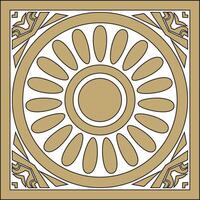 square Assyrian gold and black ornament. Rectangle, border, frame of Mesopatamia. Pattern of the ancient East vector