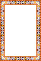 square european colored ornament. Rectangular pattern, circle, ring of the Middle Ages. Revival border. Decorations of palaces and churches. vector