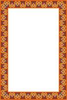 square european colored ornament. Rectangular pattern, circle, ring of the Middle Ages. Revival border. Decorations of palaces and churches vector