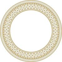 round Assyrian gold ornament. Circle, border, frame of Mesopatamia. Pattern, ring of the ancient East. vector