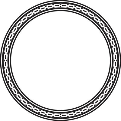 black monochrome round Egyptian ornament. Circle, frame, ring of ancient Egypt.Pattern of lotus flowers and sun. Template stained glass