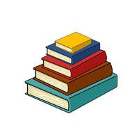 A colorful stack of books arranged in a pyramid shape, symbolizing knowledge and learning. vector