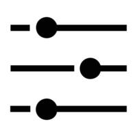 Clean filter options slider icon design for user friendly interface on white background vector