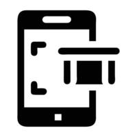 Innovative mobile store QR scanner icon design for quick code reading on white background vector