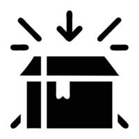 Modern open package icon design highlighting product reveal experience on white background vector