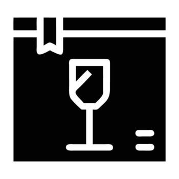 Delicate fragile package icon design for careful product handling on white background vector