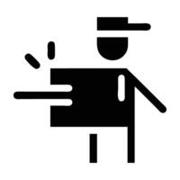 Courier icon with a parcel and clear design on white background for ecommerce vector