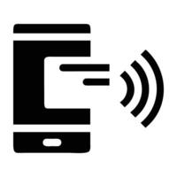 Modern mobile payment NFC tap icon design enabling contactless transactions on white background vector