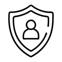 Customer data protection icon with shield design isolated on white background vector