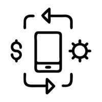 Payment processing spinner icon with dynamic design isolated on white background vector