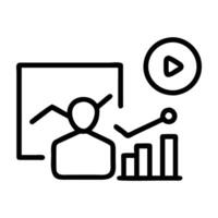 Influencer content analytics icon with graph and clear design on white background vector
