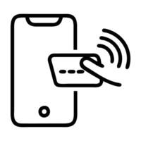 Mobile payment icon with NFC tap design and modern style on white background vector