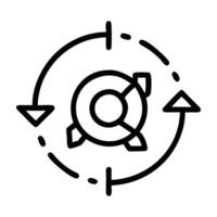 Digital remarketing strategy icon with circular arrows design isolated on white background vector