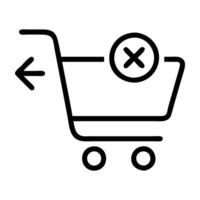 Remove from cart button icon with distinct design on white background for ecommerce vector