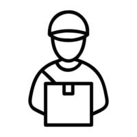 Courier parcel delivery icon with efficient design isolated on white background vector