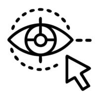 Marketing retargeting icon with pixel eye and cursor design on white background vector