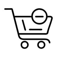 Remove from cart button icon with clear design on white background for online store vector