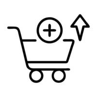E commerce upselling strategy icon with plus sign on white background vector