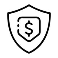 Secure payment shield icon with clear design on white background for ecommerce vector