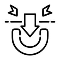 Lead magnet strategy icon with download button and modern design on white background vector