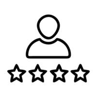 User rating icon with five stars in a row and modern design on white background vector