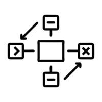 Multi channel content distribution icon with arrows and modern design on white background vector