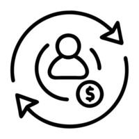 Customer retention strategy icon with repeat purchase design isolated on white background vector