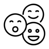 Social media emoji reactions icon with smiley faces and modern design on white background vector