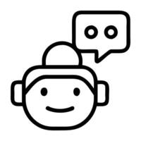 AI Chatbot Customer Support Icon vector