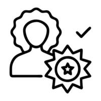 Influencer icon with a verified badge and checkmark design on white background vector
