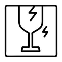 Fragile package icon with clear warning design on white background vector