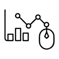 Click through rate improvement icon with mouse and graph design isolated on white background vector