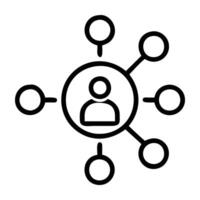 Brand influencer network icon with connected user design isolated on white background vector