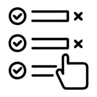 Interactive marketing polls icon with radio buttons design on white background vector