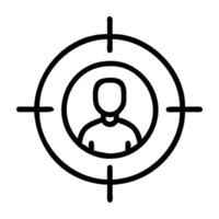 Hyper personalized ad campaign icon with profile focus and modern design on white background vector