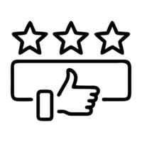 Online review management icon with thumbs up and feedback design isolated on white background vector
