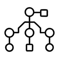 Organic reach optimization icon with tree and network design isolated on white background vector