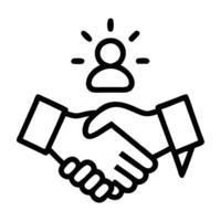 Influencer endorsement icon with handshake and followers design on white background vector
