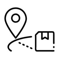 Parcel tracking location pin icon with modern design isolated on white background vector