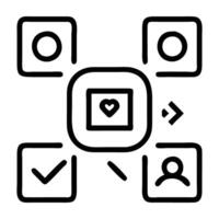 Instagram carousel post strategy icon with multiple image design on white background vector