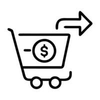 Social commerce checkout button icon with cart and dollar design on white background vector