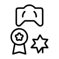 Gamified user engagement icon with medal and progress design on white background vector