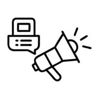 Public relations PR strategy icon with microphone design isolated on white background vector