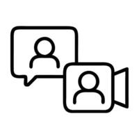 Interactive call icon design with camera and two users on white background vector