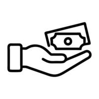 Cash on delivery icon with hand and money design isolated on white background vector