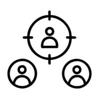 Target audience icon with focus group and user icons design on white background vector