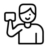 Content creator icon with person holding camera design isolated on white background vector