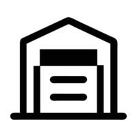 Modern warehouse storage icon design enhancing efficient inventory organization on white background vector