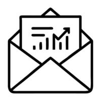 Email open rate analytics icon with envelope and graph design on white background vector
